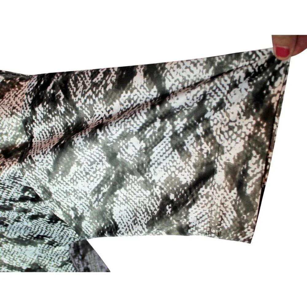 Chicos Womens Blouse Animal Print Silky Brown & White Wide Sleeve 3 XL 16/18 - Picture 5 of 9